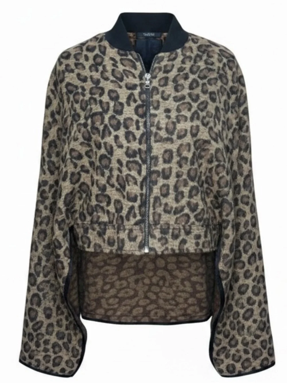 Dance and Marvel Tan Black Leopard Print Jacket Cape Womens size Large